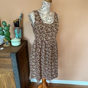 Brown Key Patterned Tank Dress